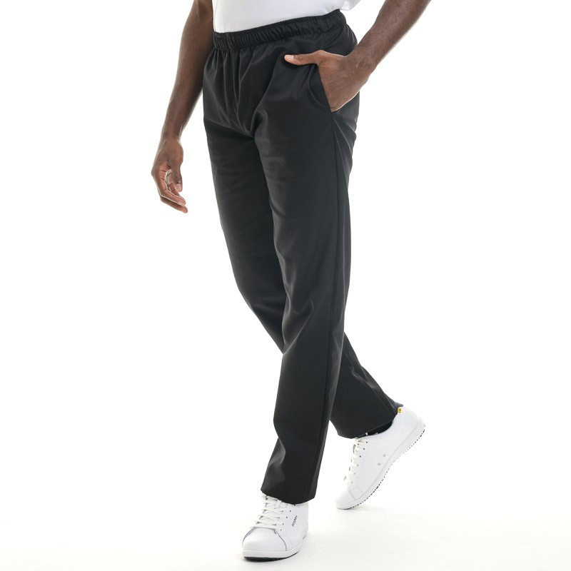 Pantalon de cuisine noir élastique Manelli