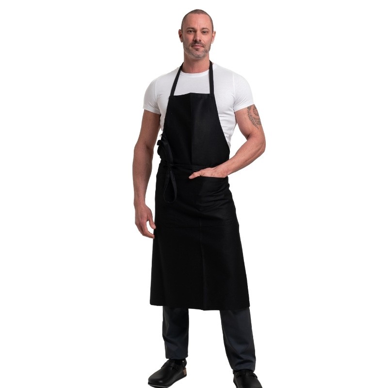 Tablier à Bavette Noir Robur