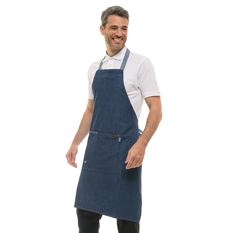 Tablier de cuisine bavette Vésale indigo