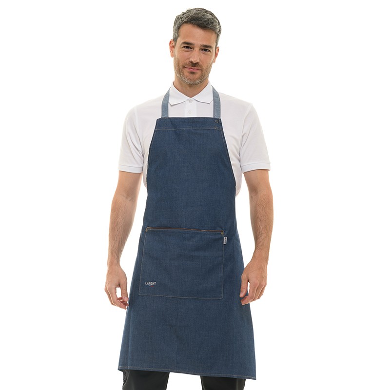 Tablier de cuisine bavette Vésale indigo
