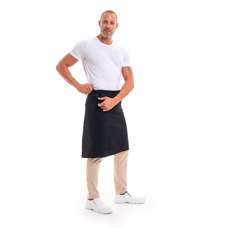 Tablier Demi Chef Noir Robur