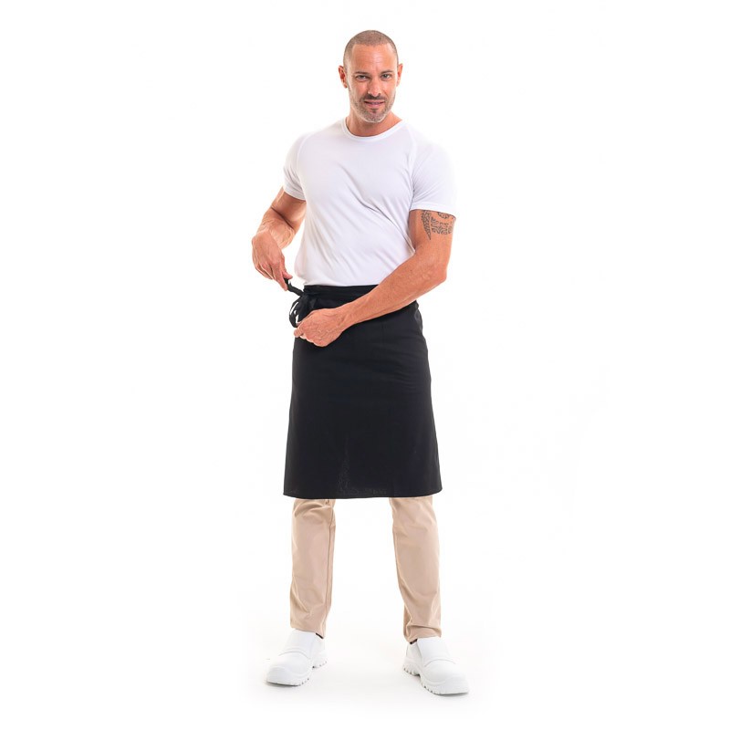 Tablier Demi Chef Noir Robur