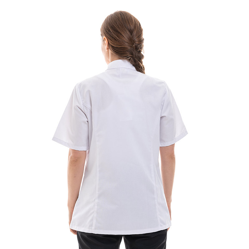 Veste de cuisine blanche à manches courtes femme Californie Manelli