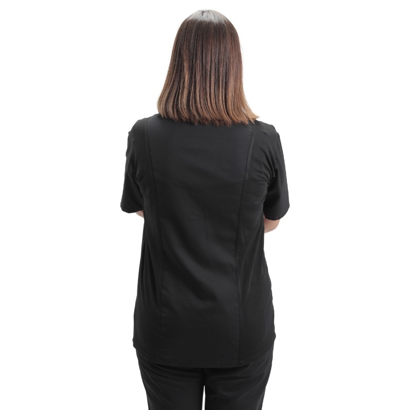 Veste de cuisine femme Marbella manches longues noire Manelli